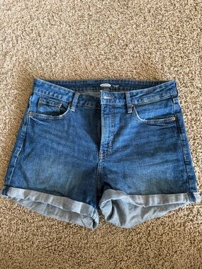 Old Navy Women's Denim Roll-Cuff Shorts in Blue